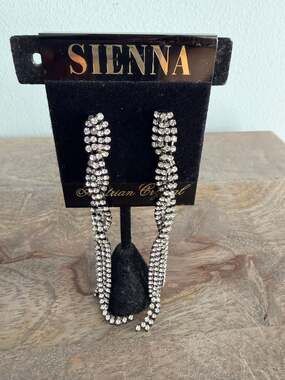 New Sienna Austrian Crystal Long Dangle Statement Earrings